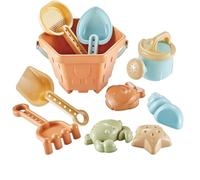 Lylithuif Juego de 10 Juguetes de para niños, Juguetes de Playa para niños pequeños, moldes de, Cubo de Concha de Playa, Pala, rastrillo, Juego de, Kit Multifuncional Creativo al Aire