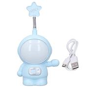 Lylithuif Lámpara de escritorio LED Luz nocturna de astronauta Lámpara de mesa recargable por USB con sacapuntas Luz cálida Modos de gradiente RGB Protección ocular para niños Escritorio en (Azul)