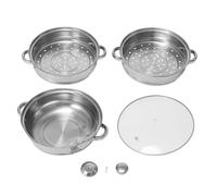 Lylithuif Olla de vapor para sopa de acero inoxidable, espesada, de gran capacidad, con doble oreja, para cenas familiares, fiestas, cocina casera, juego de utensilios de cocina