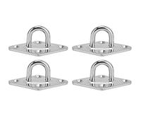 Lylithuif Placa de ojo de acero inoxidable 304, gancho de montaje en pared para techo, almohadilla resistente para columpios, hamacas, decoraciones, 4 piezas plateadas
