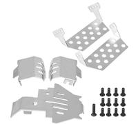 Lylithuif Protector de Armadura de Chasis RC de Acero Inoxidable 5 Piezas Placa de Deslizamiento de Alta Resistencia Placa de Protección de Resistencia a Los Arañazos para Traxxas TRX4