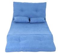 Lylithuif Sofá Cama Plegable Doble, cómodo sofá Tumbona Ajustable con 2 Almohadas para Sala de Estar (Azul)