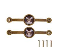 Lylithuif Tirador de cobre antiguo de aleación de zinc, pomos de gabinete estilo granja retro europeo, tiradores de cajones acrílicos de color pastoral para armarios, aparadores, 125 mm, 2 (Marrón)