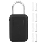 Lylithuif Wall Hanging Password Key Box Key Lock Storage Case with Waterproof Cover High Strength Aluminum Alloy for Home Outdoor Garage Apartment Silver Black 9 x 4.5 x 18 cm