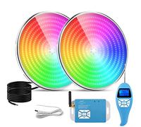 LyLmLe Foco LED Piscina Relleno de Resin, 35W PAR56 Lámpara Piscina RGB Regulable Multicolor Sincronizada LED Bombilla con Remoto, Ángulo de Haz de 140 °,IP68 Impermeable, 12V AC(2 Focos)
