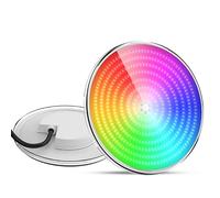 LyLmLe Luz de piscina LED llena de resina, 35 W PAR56 lámpara LED sincronizada multicolor RGB iluminación, ángulo de haz de 140°, IP68 impermeable, 12 V CA (no incluye controlador)