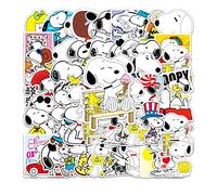 LYLSDSB 50 pegatinas de Snoopy de vinilo de dibujos animados para portátil, monopatín, equipaje, álbum de recortes, coche, moto, guitarra, frigorífico, impermeable, estético, lindo adhesivo para niños