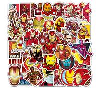 LYLSDSB Iron Man,Pegatinas de vinilo para portátil (52 unidades, vinilo, marx, grafiti, para bicicleta, monopatín, coches, motos, equipaje, iPhone, resistente al agua, para adolescentes y niños