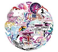LYLSDSB Pegatinas de gimnasia, juego de 50 unidades, vinilo deportivo, para botellas de agua, monopatín, portátil, scrapbooking, impermeable, Aesthetics Graffiti Stickers para niños y adultos