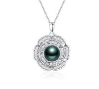 LYLXSF Collares de Perlas tahitianas Negras- Regalos para Mujeres Esposa- Bedería Regalos de cumpleaños Aniversario Joyería Día de Las Madres Regalos para mamá- Valentín Día de Navidad Regalos