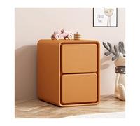 LYLXSF Palabra Nocturna de Cuero Falso, gabinete de Almacenamiento de Naranja de Dormitorio pequeño y Moderno Simple, Stand de Noche, Mesa Auxiliar, 2 cajones, Marco de cabecera de 18.8 "H (un Color