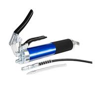 LYMFE Pistola de engrase, pistola de engrase con mango resistente, pistola de engrase manual de alto rendimiento con manguera flexible de 18 pulgadas, color azul