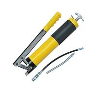 LYMFE Pistola de engrase, pistola de grasa de mango resistente, pistola de engrase manual de alta resistencia, presión de bomba única, 10000 PSI, herramienta de lubricación de reparación de manguera
