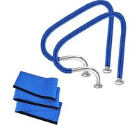 LYMGRZ Barandilla de Piscina, Acero Inoxidable 304, barandilla de Tres Curvas para Piscina enterrada con Cubierta Antideslizante Azul de 1,2 m (4 pies)