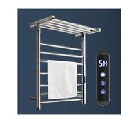 LYMGRZ Calentador de Toallas de Pared Inteligente con Cable y Estante Superior, toallero calefactable para baño, toallero eléctrico de Acero Inoxidable con 7 Barras.