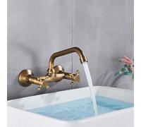 LYMGRZ Grifos, Grifo Mezclador de Lavabo de latón Antiguo, grifos mezcladores de Agua fría y Caliente para Cocina, Grifo de Pared, Grifo Mezclador de Lavabo con caño Giratorio para baño y Cocina (c