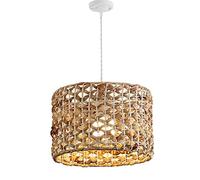 LYMGRZ Lámpara Colgante Minimalista de Metal de ratán nórdico, Hecha a Mano, para Restaurante, cafetería, Dormitorio y salón de té, con Elegante decoración de iluminación Trenzada.