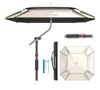 LYMGRZ Sombrilla de Pesca Grande, Resistente al Viento, con rotación de 360°, con Ancla y Bolsa de Transporte (2,0 m, 2,2 m, 2,4 m y 2,6 m)