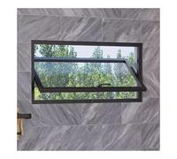 LYMGRZ Ventana Rectangular Horizontal con Marco de aleación de Aluminio y Vidrio Templado, Ventana corrediza con Ojo de Buey Giratorio de 360° para Dormitorio y Sala de Estar (Negra, 60 x 30 cm/23,