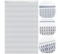LYMMIYTC Pantallas de Puerta de Cortina de Cadena 90 x 200cm Cortina de Cadena de Aluminio para Decoración de Puertas，Cortina Voladora de Metal Persianas de Insectos Control de Plagas(Gris)
