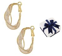 Lymphatic Activity Hoop Earrings, Lymphatic Drainage Hoop Earrings, Lymphvity Magnetic Therapy Earrings, Lymphatic Drainage Slimming Hoop Earrings, Mesh Crystal Cutout Hoop Earrings Women (Gold-1pair)