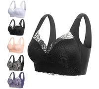Lymphvity Detoxification and Shaping & Powerful Lifting Bra,Women's Sexy Lace Bra Yoga Sports Bra Underwear Plus Size,Lifting Breast (4XL,Black-A)