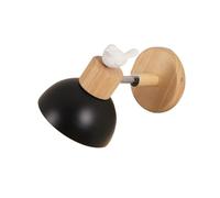 LYMSXAZOU Aplique de Pared nórdico con decoración de pájaros y Base de Madera giratoria 360° (Negro)
