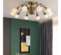 LYMSXAZOU Lampada a sospensione Americana, Stile Pastorale Francese, con Fiori, per soggiorno, Sala da pranzo, Camera da letto, Modello Villa, decorazione per la casa, lampadario a LED (DA 10 luci)