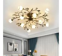 LYMSXAZOU Lampada a sospensione Americana, Stile Pastorale Francese, con Fiori, soggiorno, Sala da pranzo, Camera da letto, Modello Villa, decorazione per la casa, lampadario a LED (10 luci)