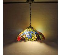 LYMSXAZOU Lampada a sospensione Europea Vintage Creativa per soggiorno, ristorante, Camera da letto, corridoio, Hotel, lampadario in vetro colorato (D D40CM)