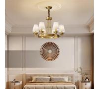 LYMSXAZOU Lampada a sospensione in ottone Americano, lampadario a LED Europeo di lusso per soggiorno, Sala da pranzo, Camera da letto, Villa, Hotel (6 luci)