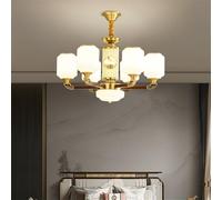 LYMSXAZOU Lampada a sospensione in ottone di lusso contemporaneo, Stile cinese, soggiorno, Sala da pranzo, Camera da letto, Villa, Hotel, lampadario Campione per arredamento (G 6 luci)