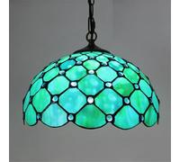 LYMSXAZOU Lampada a sospensione in vetro colorato contemporaneo a LED, Stile retrò Americano, per soggiorno, ristorante, Camera da letto, Hotel, Villa, corridoio, Bar, caffetteria (M D30CM)