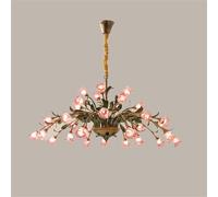 LYMSXAZOU Lampada a sospensione Pastorale Americana, Modello Francese, a LED, con Fiori, per soggiorno, Sala da pranzo, Camera da letto, Villa, decorazione per la casa (B 35 luci)