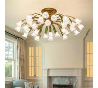 LYMSXAZOU Lampada a sospensione Pastorale Americana, Modello Francese, LED, calda creatività, Fiore, soggiorno, Sala da pranzo, Camera da letto, Villa, decorazione per la casa (B 30 luci)