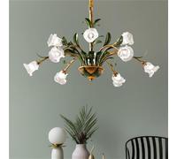 LYMSXAZOU Lampada a sospensione Pastorale Americana, Modello Francese LED, Creativa, Floreale, per soggiorno, Sala da pranzo, Camera da letto, Villa, decorazione per la casa (D 12 luci)