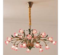 LYMSXAZOU Lampada a sospensione Pastorale Americana, Modello Francese LED, Creativa, Floreale, per soggiorno, Sala da pranzo, Camera da letto, Villa, decorazione per la casa (B 21 luci)