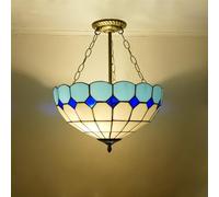 LYMSXAZOU Lampadario contemporaneo in vetro colorato per soggiorno, ristorante, Camera da letto, corridoio, Campagna Americana, Stile mediterraneo (J D30CM)