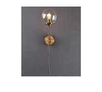 LYMSXAZOU Lámpara de Pared Moderna con Bola de Cristal LED, Dorada, para mesita de Noche, Sala de Estar, Pasillo, decoración del hogar, Aplique de Metal, Luces Colgantes Regulables.