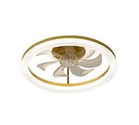 LYMSXAZOU Lámpara de Techo LED empotrable con Ventilador, Regulable en Tres temperaturas de Color, luminaria Decorativa Invisible para Dormitorio, Comedor y Estudio.