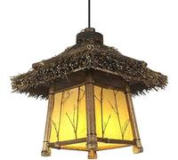 LYMSXAZOU Lámparas Colgantes LED, candelabros, bambú, ratán para Entrada, Isla de Cocina, Comedor, Dormitorio, Pasillo, Bar, Sala de Estar, Estudio (Color: 45 cm - Amarillo)
