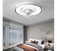 LYMSXAZOU Ventilador de Techo con luz LED empotrable de 160W con Control Remoto, Regulable, silencioso, Tres velocidades, Color para Dormitorio y Sala de Estar Negro/Oro/Blanco (