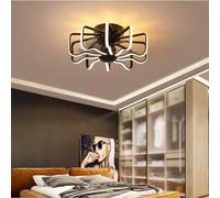 LYMSXAZOU Ventilador de Techo con luz LED empotrable de 160W con Control Remoto, Regulable, silencioso, Tres velocidades, Color para Dormitorio y Sala de Estar Negro/Oro/Blanco (