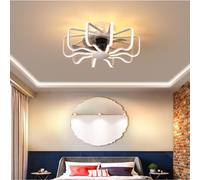LYMSXAZOU Ventilador de Techo con luz LED empotrable de 160W con Control Remoto, Regulable, silencioso, Tres velocidades, Color para Dormitorio y Sala de Estar Negro/Oro/Blanco (