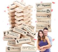 LYNBLY 48 Piezas Juego de Torre de Bloques Súper Traviesos, Juego Torre Apilable San Valentín Parejas, Lust Tower Blocks, Juego de Torre de Lujuria, Regalos para Una Cita Nocturna