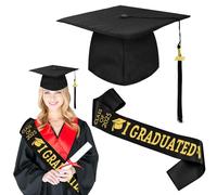 LYNBLY Birrete graduacion Adulto, Sombrero de Graduación Ajustable, Gorro Graduacion Adulto, con colgante 2025 y cinturón de graduación, Adecuado para ceremonia de graduación Unisex