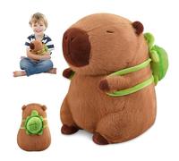 LYNBLY Capybara Peluche, 25 cm Juguete de Peluche Capybara, Simulación Carpincho Juguetes, Capybara Peluche Realista con Mochila Tortuga, Regalo para Niños Y Amigos