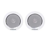 Lyndahl Juego de Altavoces, Amplificador Bluetooth de 4 Canales AMP4X15BT y Altavoces de 2 vías CS120AL, con 2 o 4 Altavoces incorporados, Altavoces para Montaje en Techo con 2 Altavoces