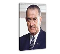 Lyndon B Johnson - Lienzo decorativo para pared, diseño moderno de retrato de B Johnson, marco decorativo para dormitorio, 60 x 90 cm