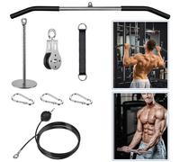 Lyndwin Poleas Gimnasio para Casa con Barra Dorsal, DIY Polea Gimnasio de 100cm Desmontable Barra Jalon al Pecho para Tríceps Biceps Brazo Espalda Hombro, Multifuncion Fitness Maquina Gym Musculacion